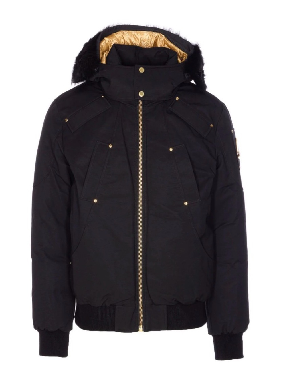 Moose Knuckles Black Bomber Jacket Gold Series AS IS